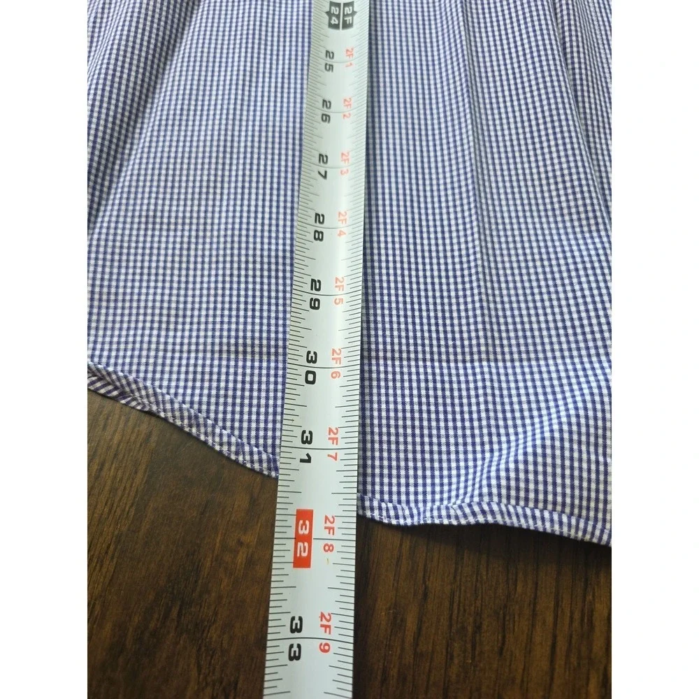 Polo Ralph Lauren Dress Shirt Mens 17.5 34/35 Blu Yarmouth Cotto Pinpoint Oxford